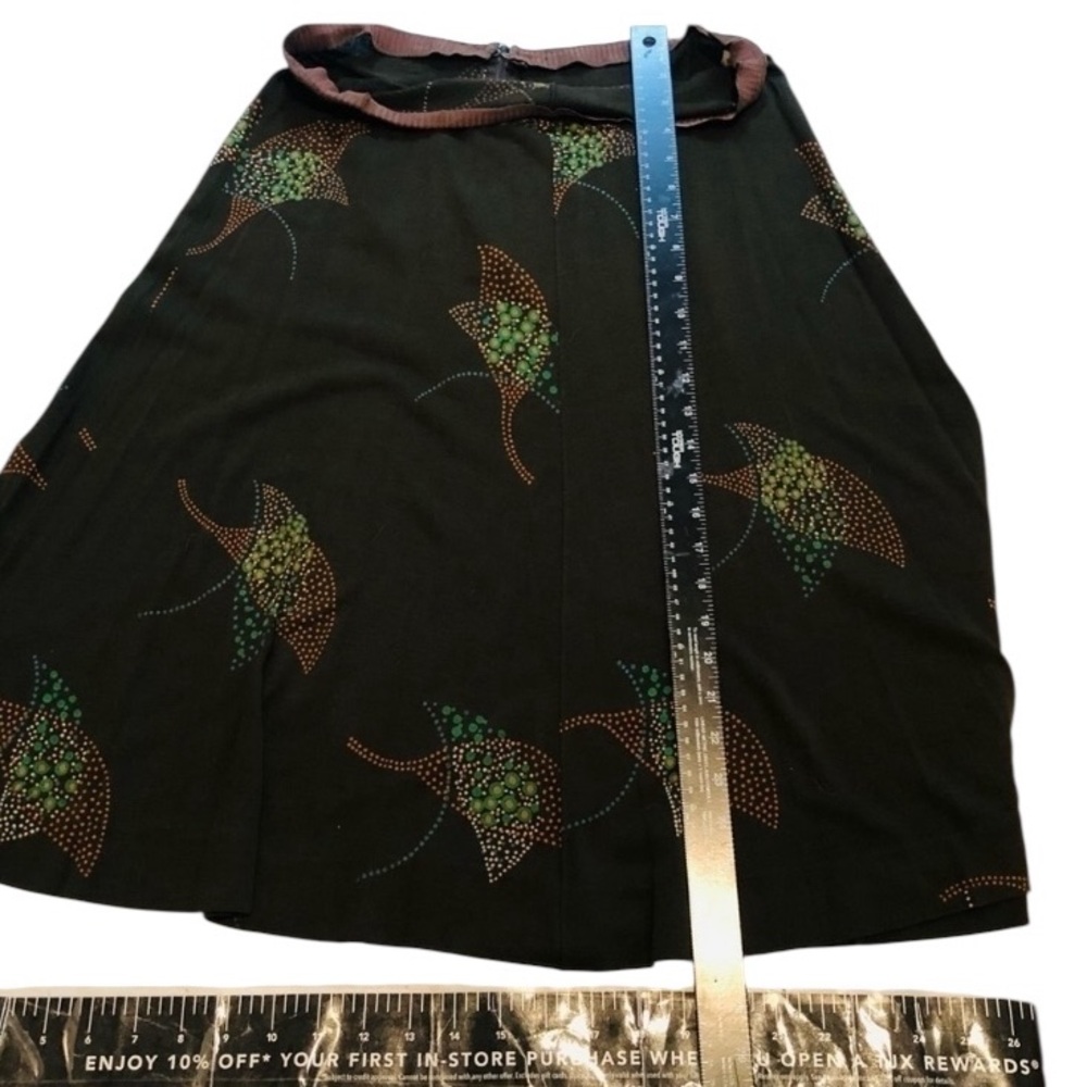 Diane Von Furstenberg DVF size 12 skirt set brown print wrap top & bias cut - Picture 3 of 16
